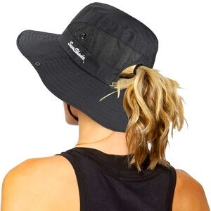 Women's Outdoor UV-Protection-Foldable Sun-Hats Mesh Wide-Brim Beach
